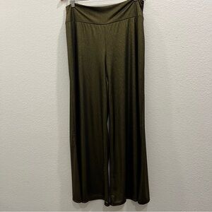 Sunny Leigh Large women’s‎ pull on pants Metallic Bronze Wide Leg Holiday